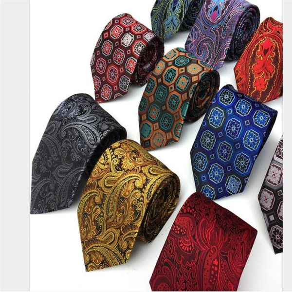 Corbatas de moda clásicas a rayas para hombre, corbatas de boda amarillas, azul marino, tejido Jacquard, 100% de seda, corbata sólida de lunares Ne194Z, 2021