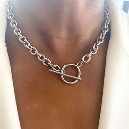 2021 mode nouveau gros chaîne collier femmes Simple fermoir à bascule en acier inoxydable chaîne collier pour femmes bijoux cadeau
