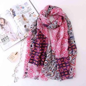 Sjaals 2021 Mode Paisley Print Sjaal Dames Trendy Floral Leaf Foulard Wraps Hijab Groothandel 10pcs / lot 1