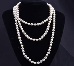2021 personnalité de la mode rétro verre imitation collier de perles femmes simple nouage multicouche style long une variété de couleurs à 1094363
