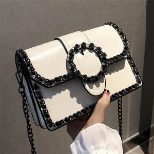 2021 mode rétro femmes diamant sac à bandoulière femme noir chaîne concepteur sac à main de haute qualité en cuir bandoulière sac de messager