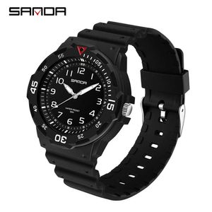 2021 mode sanda top merk horloge mannen casual siliconen waterdicht quartz horloges luxe horloges voor klok relogio feminino 6019 G1022