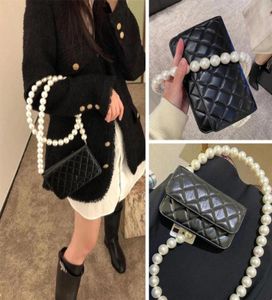 2021 mode kleine geurige stijl Lingge Chain Pearl Bag Messenger vrouwelijk leer mobiele telefoon mini 0U0M0512260T8842132