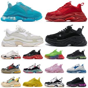 2021 zapatillas de deporte de moda suela clara triple s casual zapatos de papá scarpe fondos de cristal hombres mujeres plataforma 17fw paris vintage triple-s diseñador de lujo deportes