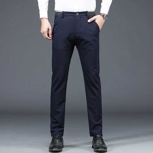 2021 Fashion Suit Pants Mens Elegant Dress Pants Solid Men Leisure Suits Trousers Male Slim Fit Pants Formal Black Blue 28-38 Y0811