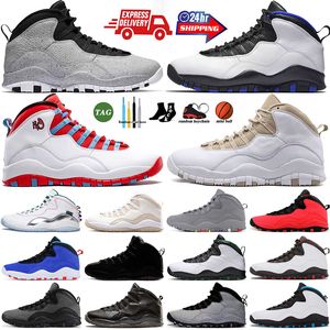 Chaussures de basket-ball designer 10 hommes 10 acier ciment cool gris gris seattle Chicago Tinker Bulls sur Broadway 10e anniversaire Orlando Sports Sneakers