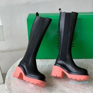 2021 Fashion Women's Boots Leather Material Anti Slip Rubber Soly Luxe en Comfort, Draag het om schoonheid van de wereld te vinden 1014