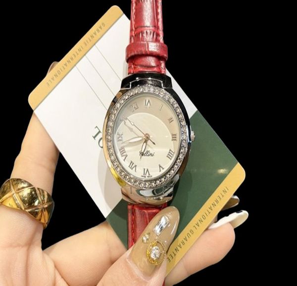 2021 Fashion Women Watches Brand de lujo de 32 mm Diamond Dial Wristwatches Store de cuero Reloj For Ladies Valentine Gift orolog2378968