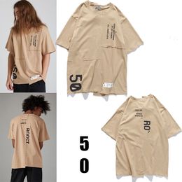 2021 mode 100% coton à manches courtes t-shirt lâche tendance garçons demi-manches simples lettres hommes femmes chemises