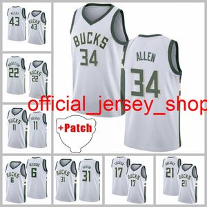 2021 Final Basketball Jerseys City Version Antetokounmpo Jersey Pau 17 Gasol Tony 21 Snell Brandon 43 McCoy John 31 Henson Ray 34 Allen