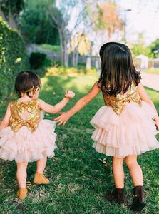 2021 bloem meisjes jurken juweel nek mouwloze handgemaakte bloemen kinderen formele slijtage sequin tule meisje jurk voor bruiloft