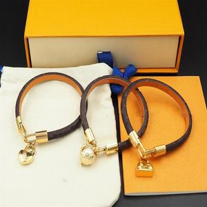 2021 Bloemen Lederen Armbanden Gouden Gesp Hoge Kwaliteit Paar oude bloem Sieraden Bedelarmband Supply274S