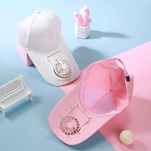 2021 plegable portátil de moda pequeña batería recargable sombrero ventilador mujeres gorra de béisbol con mini ventiladores