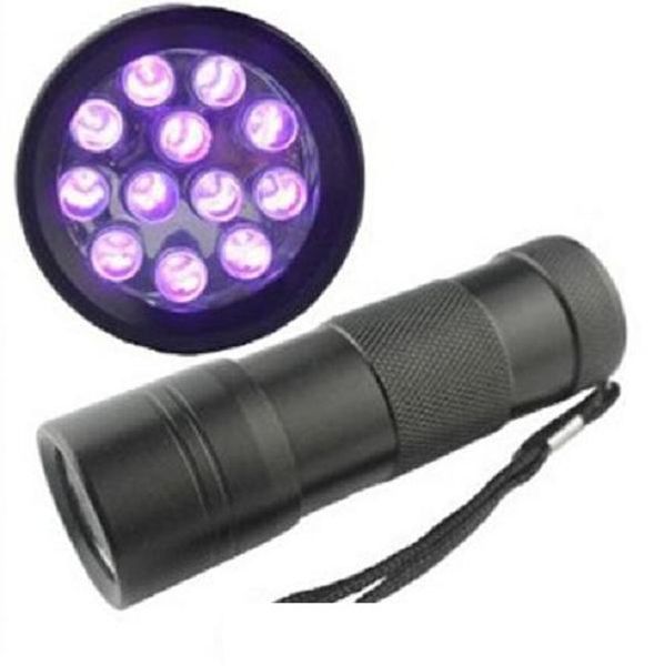 2021 Epacket gratuit, 12 LED lampe UV ultra violette lampe torche lumière violette pour la détection de devises (4 couleurs)