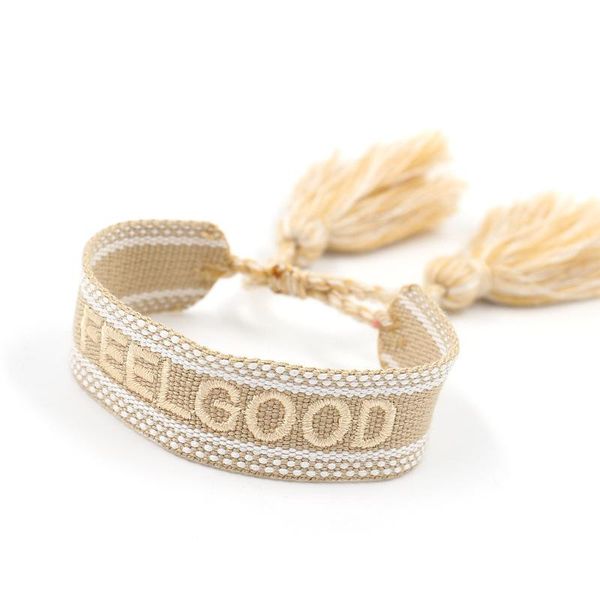 2021 Bracelet d'amitié pour femmes hommes été Vintage corde ethnique à la main tissage tressé bracelet broderie lettres gland bracelets bijoux