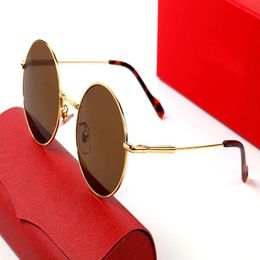 2021 Vollrahmen Halbmänner Frauen Sonnenbrille Goldrand Runde Brillen Master Design Stile Metallkopf Hohe Qualität Geeignet für alle Arten 2896