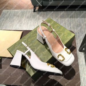 Damessandalen Damespumps Slingback Horsebit-sandaal met halfhoge hak Luxurys Designers-schoenen hakken Sandales espadrilles damesespadrille 2103311L