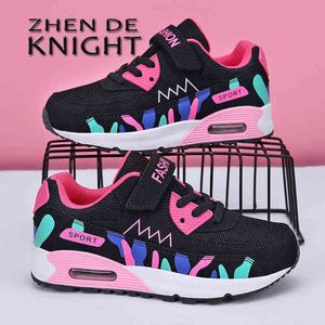 2021 Niñas Niños Zapatos casuales Zapatillas de deporte de malla Niños Otoño Niños Moda Tenis Lindo Deporte Dibujos animados Mujer Zapatos para correr Calzado G1210