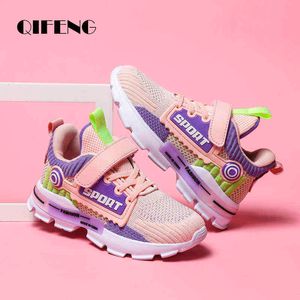 2021, zapatos informales a la moda para niñas, zapatillas de deporte de malla ligera, Tenis de verano para niños, calzado deportivo bonito para correr con dibujos animados, talla 6 7 8 9 G1210