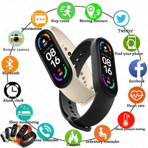 2021 Version mondiale M6 bande montre intelligente hommes femmes Smartwatch Fitness Sport Bracelet pour Apple Huawei Xiaomi Mi Smartband montres