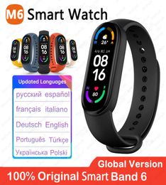 2021 Version mondiale M6 bande montre intelligente bracelets hommes femmes Smartwatch Fitness Sport Bracelet pour Huawei Xiaomi Mi Smartband montres 1678841
