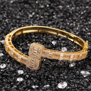2021 Bracelet plaqué or, Nouveau bracelet diamant design unisexe, Bracelet hip hop personnalité de la mode, Vente en gros Hiphop street Jewellerys NBT1496