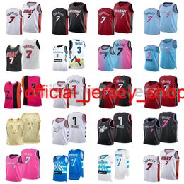 2021 Goran 7 Dragic Basketball Jerseys Hassan 21 Whiteside Jersey Horford Davis Beal Cunningham Paul Lillard Ayton Cousins Booker Vert