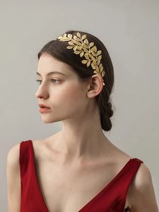 2021 Greek Goddess Hair Vine Tiara Bridal Olive Crown Baroque Headband Gold Leaf Branch Headpiece Fairy Wedding Jewelry Accessories AL8337