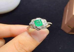 2021 Piedra preciosa de esmeralda verde para mujer, joyería de plata auténtica 925, anillo de compromiso con gema natural certificada, buen regalo 3655434