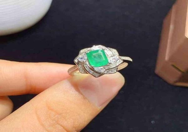 2021 Piedra preciosa de esmeralda verde para mujer, joyería de plata auténtica 925, anillo de compromiso con gema natural certificada, buen regalo 3655434