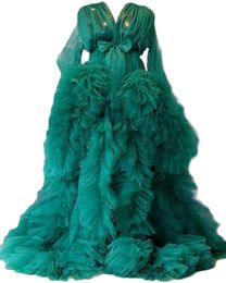 2021 robes de soirée vertes robe de tulle pour femmes enceintes pour la maternité Photoshoot Sheer Puffy Burgundy robe de peignoirs longs peignoirs