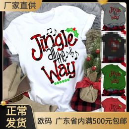 2021 Green Little Bat Christmas Song Fresh and Sweet Dames T-shirt Holiday New Short Sleeve