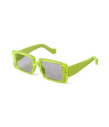 2021 Green Rec Sunglasses Small for Women Brand Design des années 90