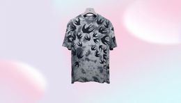 2021 Gris Swallow T-shirt Summer Men and Women Tee Tiedyed Loose Fashion Tshirts Colon Coton surdimensionné surdimension