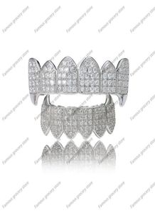 2021 grills Hip Hop Braces Gold Fangs Micro Inlaid Zircon Teeth Trend Decorative Body9452665