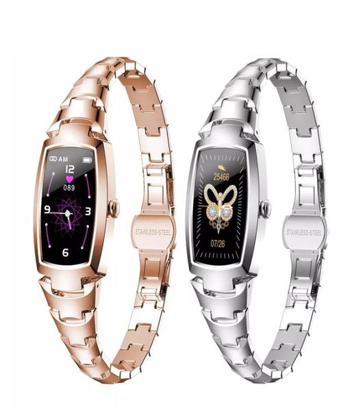 2021 H8 Pro Smart Watch Femmes Fode Beau bracelet Femmes039s Regardez la surveillance de la fréquence cardiaque rappel Smartwatch Blueto1052023
