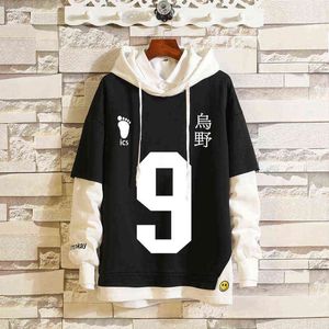 2021 Haikyuu !! Shoyo Hinata Hoodies Karasuno Volleybal Kostuum Tobio Kageyama Sweatshirt Volwassen Unisex Hooded Sweater Kleding H1227