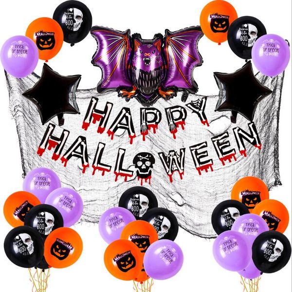 Guirlande de ballons en arc pour Halloween, Kit de ballons à hélium, ensemble en aluminium, décorations de fête d'halloween, accessoires d'ornement, 2021