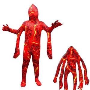 2021 Halloween Cosplay Magma Gedrukte kleding uit één stuk kostuum cartoon grappige horror grappen strakke kinderen en meisjes jumpsuits g80dy58