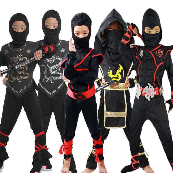 2021 fiesta de Halloween niños mono Guerrero Anime Cosplay disfraz chico mascarada artes marciales uniforme Q0910