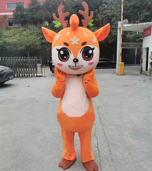 2021 Halloween Sika Deer Costume De Mascotte Animal De Bande Dessinée Anime thème personnage De Noël Carnaval Fête Fantaisie Costumes Adultes Taille Tenue De Plein Air