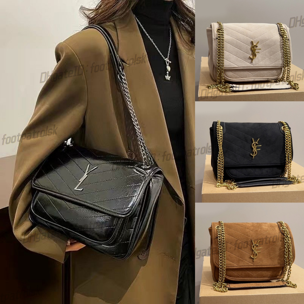10a moda kadınlar lüks tasarımcıları omuz çanta çanta yüksek kaliteli deri çapraz el çantası bayanlar klasik zincir messenger çantaları cüzdan debriyaj çanta logo ile