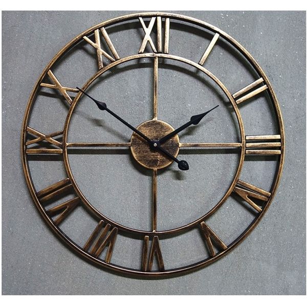 2021 fait à la main surdimensionné 3D rétro rustique décoratif luxe Art grand engrenage en bois Vintage grande horloge sur le mur pour cadeau 210310