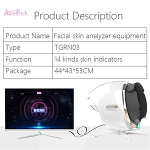 2021 High-end AI Smart Facial Analyzer Skin Detector met Rapport 8 Professionele Scan Face Digital 4D 8D Mirror Scanner Facial Visia Analyse Machine