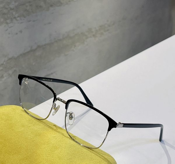 2021 Diseño de gama alta Sentido Gafas de medio borde Marcos de anteojos cuadrados 0130O Gafas ópticas Lente transparente Hombres Eye Wear Elite Aura