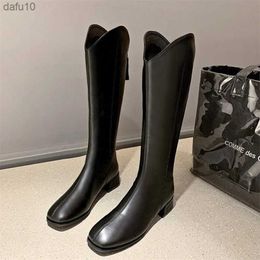 2021 botas de mujer de otoño e invierno de alta calidad nuevas botas de moda botas largas con cremallera trasera botas altas botas de caballero 34-43 L230704