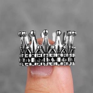 2021 Hoge Kwaliteit Band Ringen Fashion Cool Elegant Vintage Queen Crown Rvs Heren Ring Zilver en Zwart Maat 7-131952