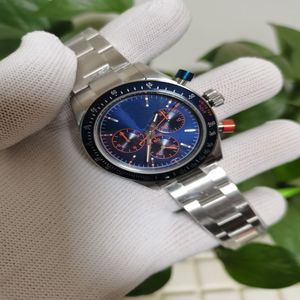 2021 Hoge Kwaliteit BP 4130 40 Mm Blauwe Wijzerplaat Roestvrij Stalen Chronograaf Beweging Automatische Klassieke Serie Herenhorloge Watches305l