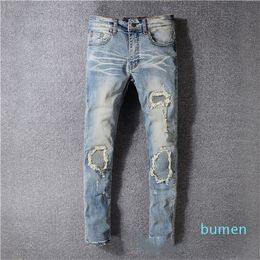 2021 Hoge kwaliteit Designer Mens Jeans Motocycle Holesluxury denim mannen mode streetwear herenkleding designer broek