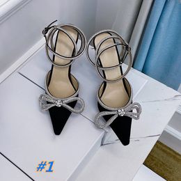 2021 haute qualité designer fête mariage mariée femmes sandales mode robe sexy arc pointu talons hauts taille 34-40 avec boîte